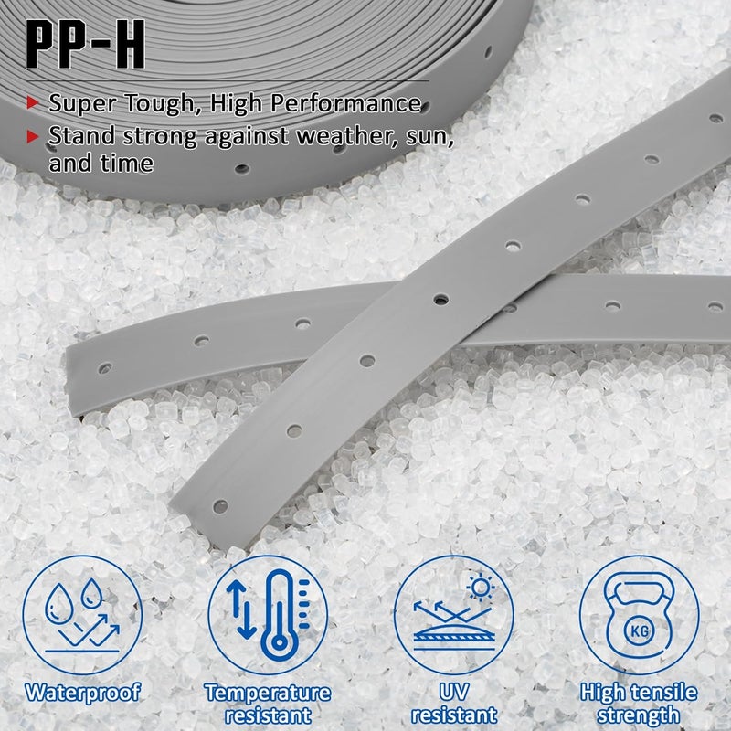 Fyrique Plastic Hanger Strap 3/4 Inch x 100 Feet Reinforced Flexible Hanger Strap for Pipe & Ducts Securing in Plumbing & HVAC, Gray - Image 4